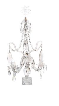 A Regency Style Three-Light Crystal Girandole Height 28 inches x width 13 1/2 x depth 8 inches. — 19TH CENTURY