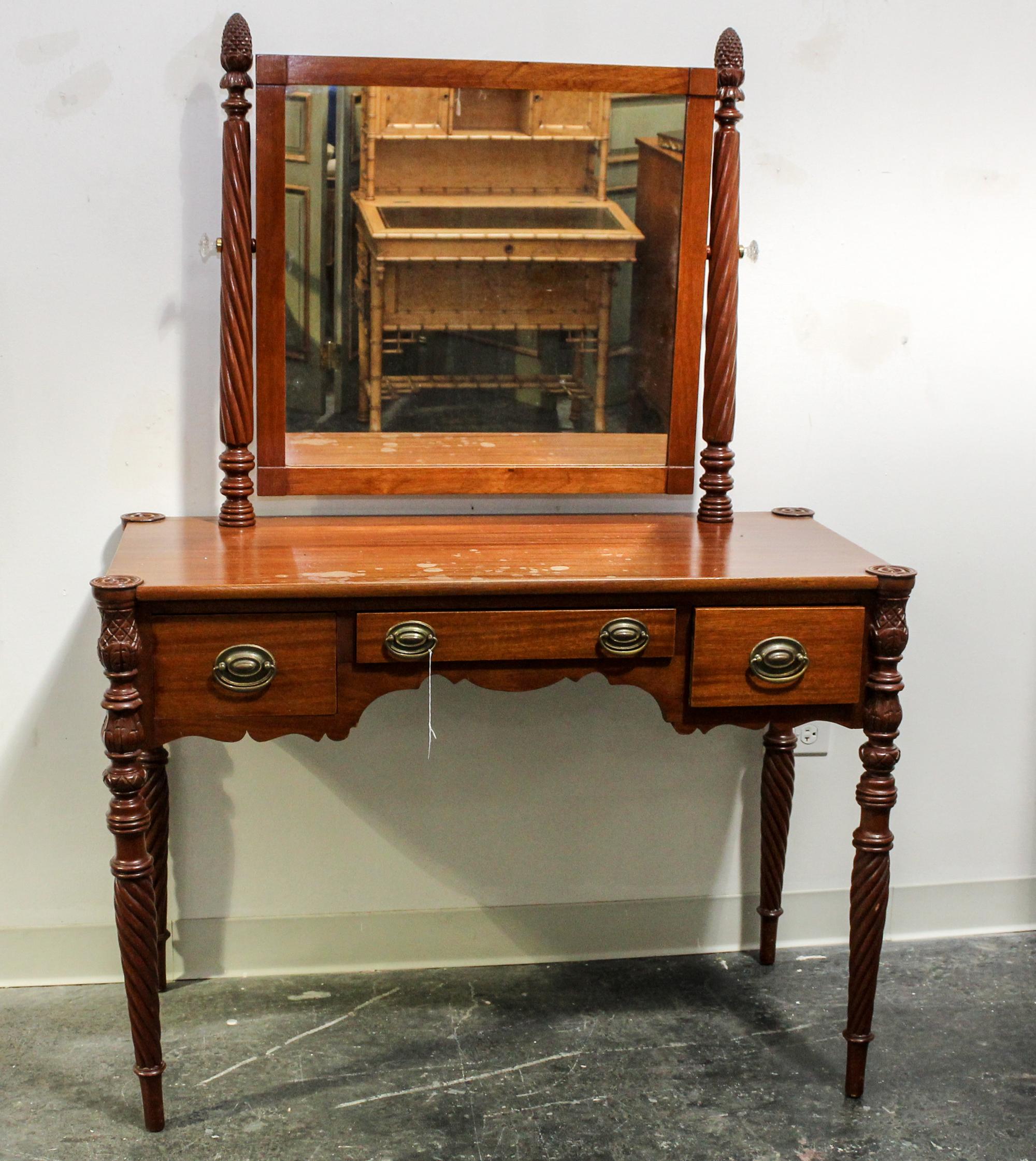 An American Classical Mahogany Vanity Height 59 x width 42 1/4 x depth 19 1/2 inches. — 19TH CENTURY