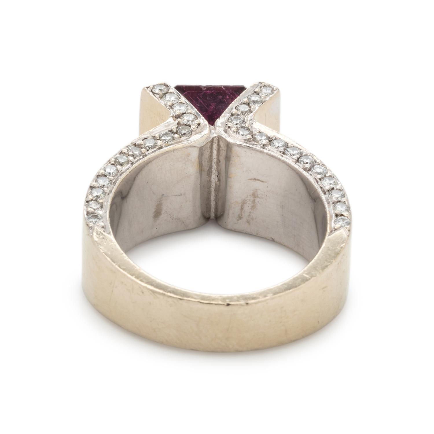 RUBELLITE TOURMALINE AND DIAMOND RING