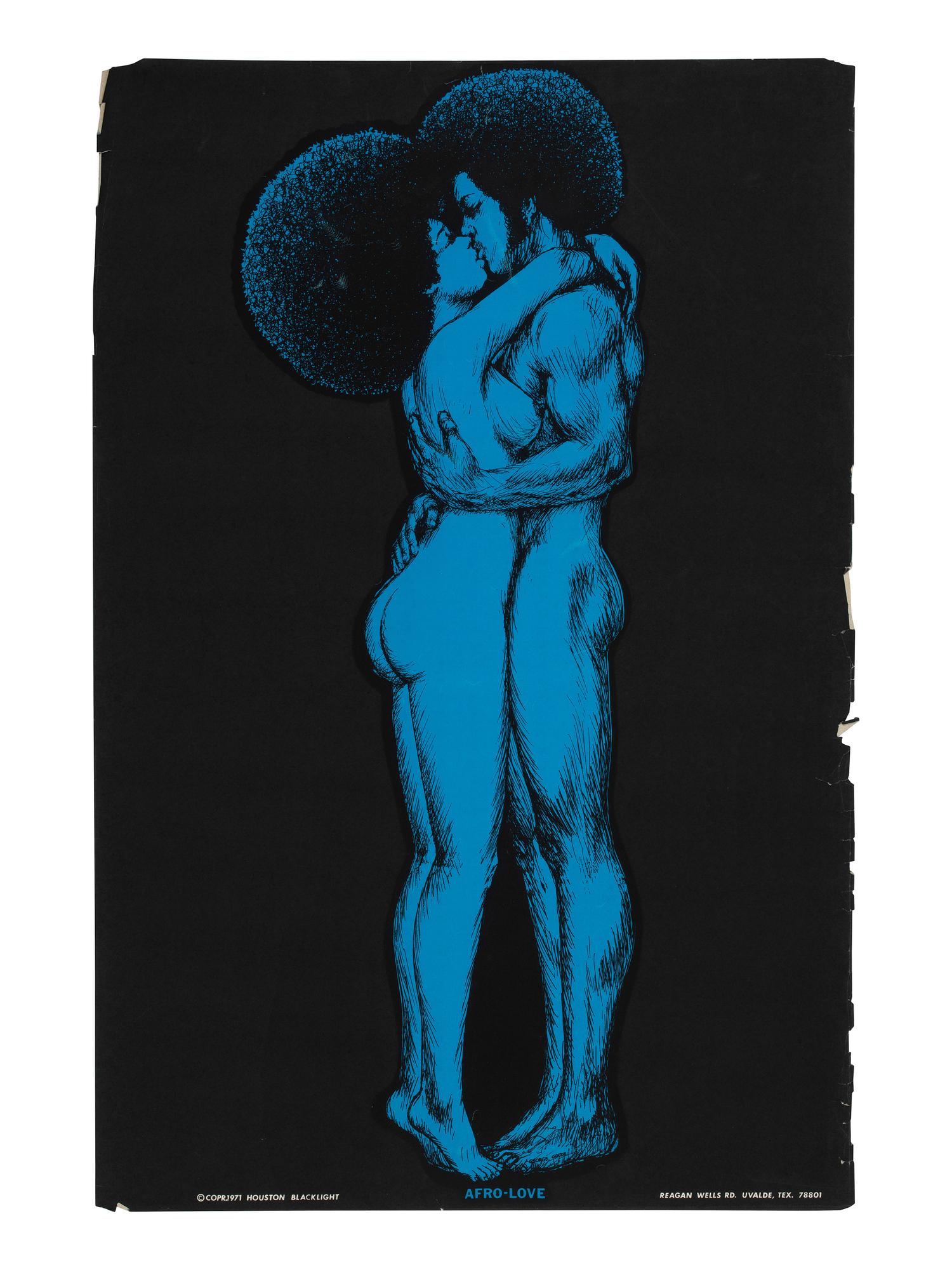 [BLACK POWER]. A group of 9 Black Power blacklight/Day-Glo posters, incl. velvet example.