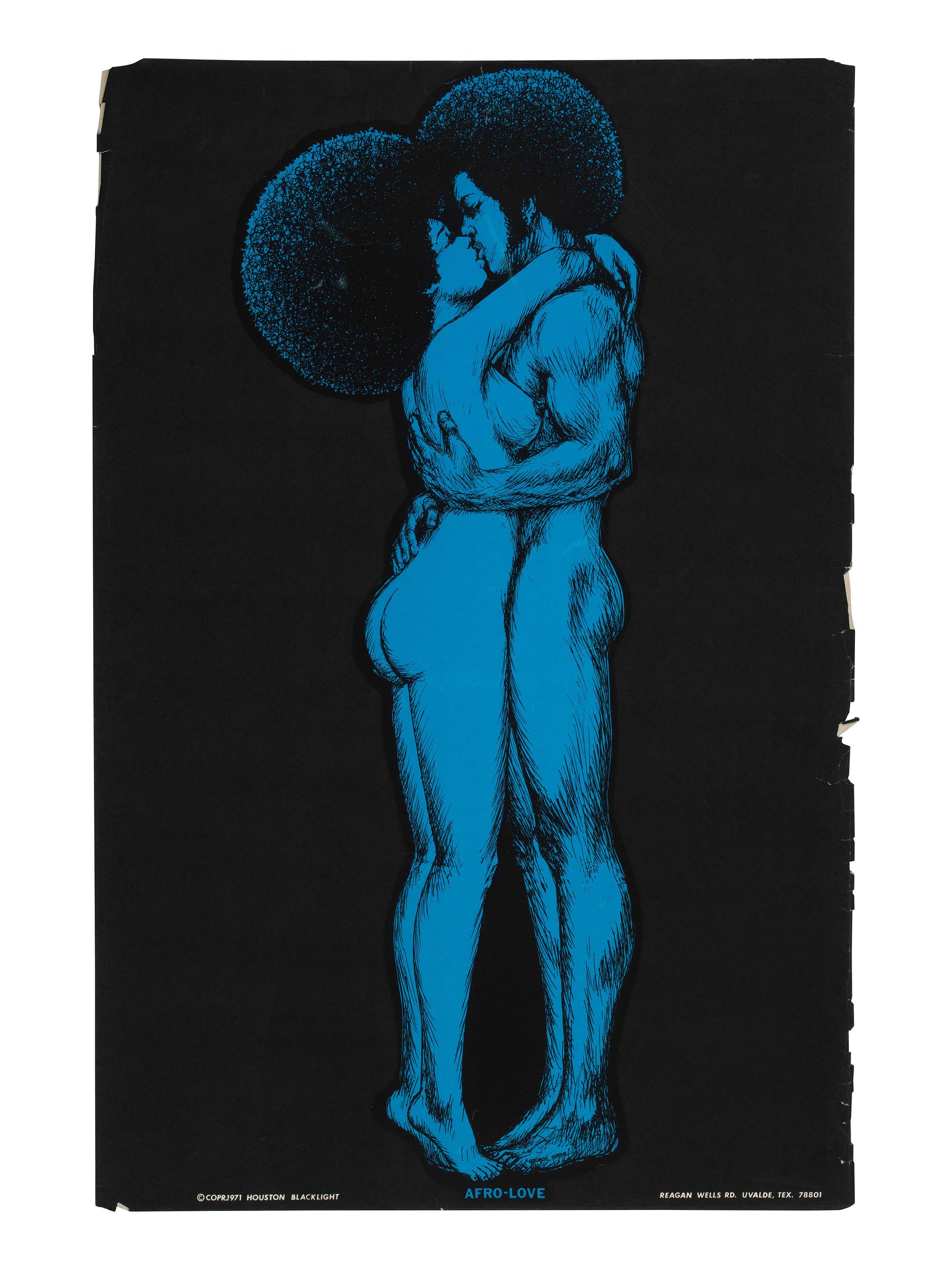 [BLACK POWER]. A group of 9 Black Power blacklight/Day-Glo posters, incl. velvet example.