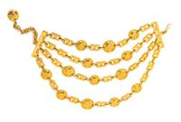 A Gianni Versace Four Strand Greco Link Choker, Length: 12.75"- 16"; Drop: 2.5"- 5.25".
