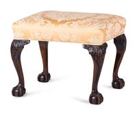 A Chippendale Carved Mahogany Foot Stool