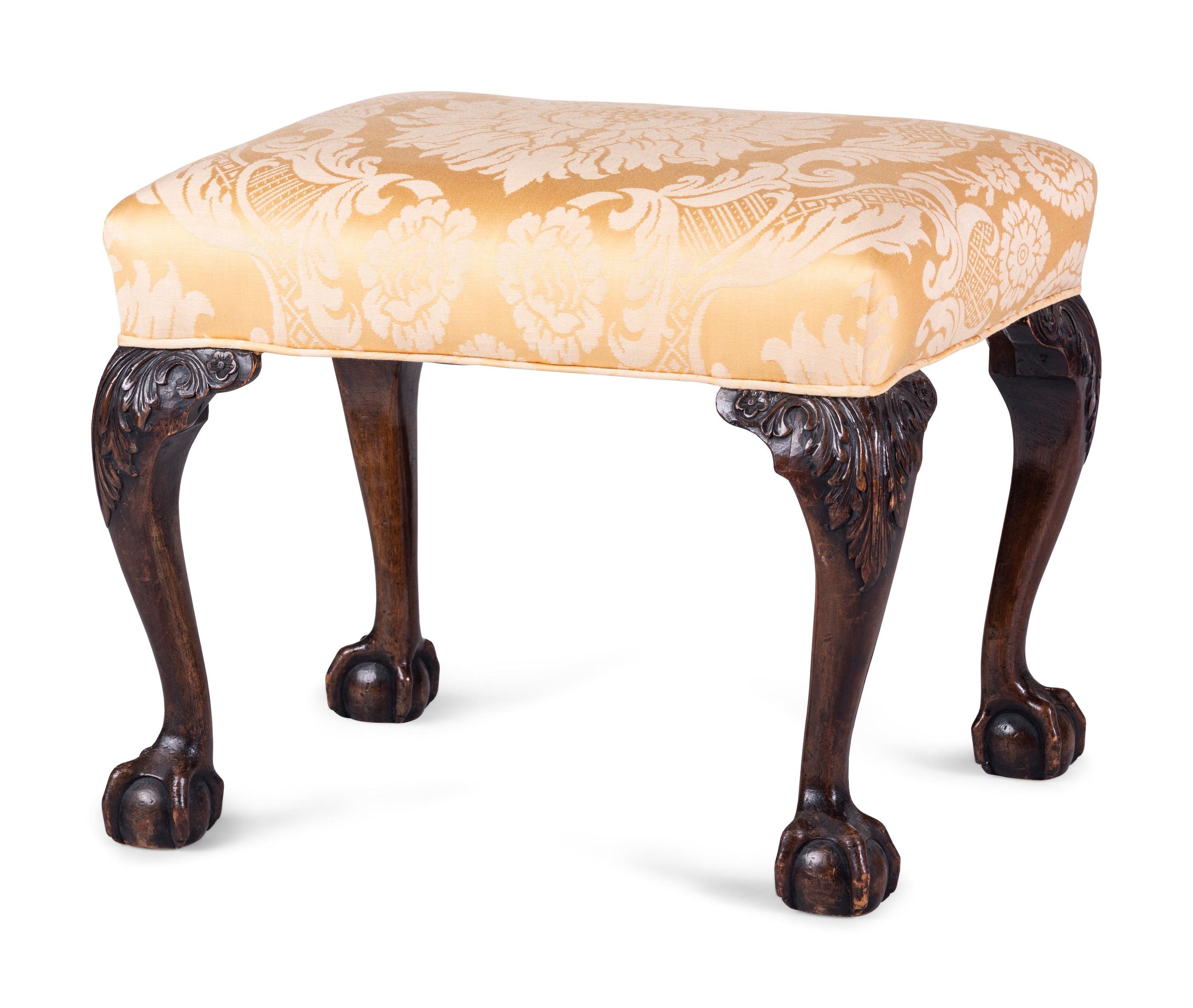 A Chippendale Carved Mahogany Foot Stool