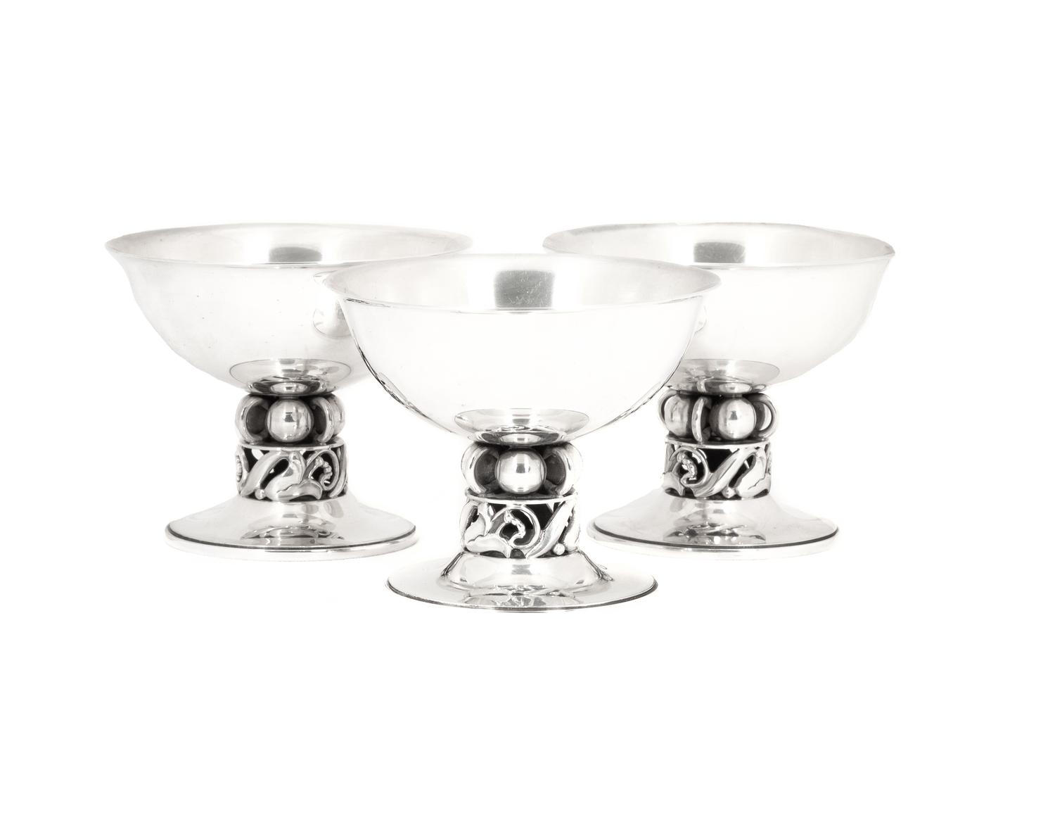 An American Silver Set of Eight Jensen Style Sherbets
