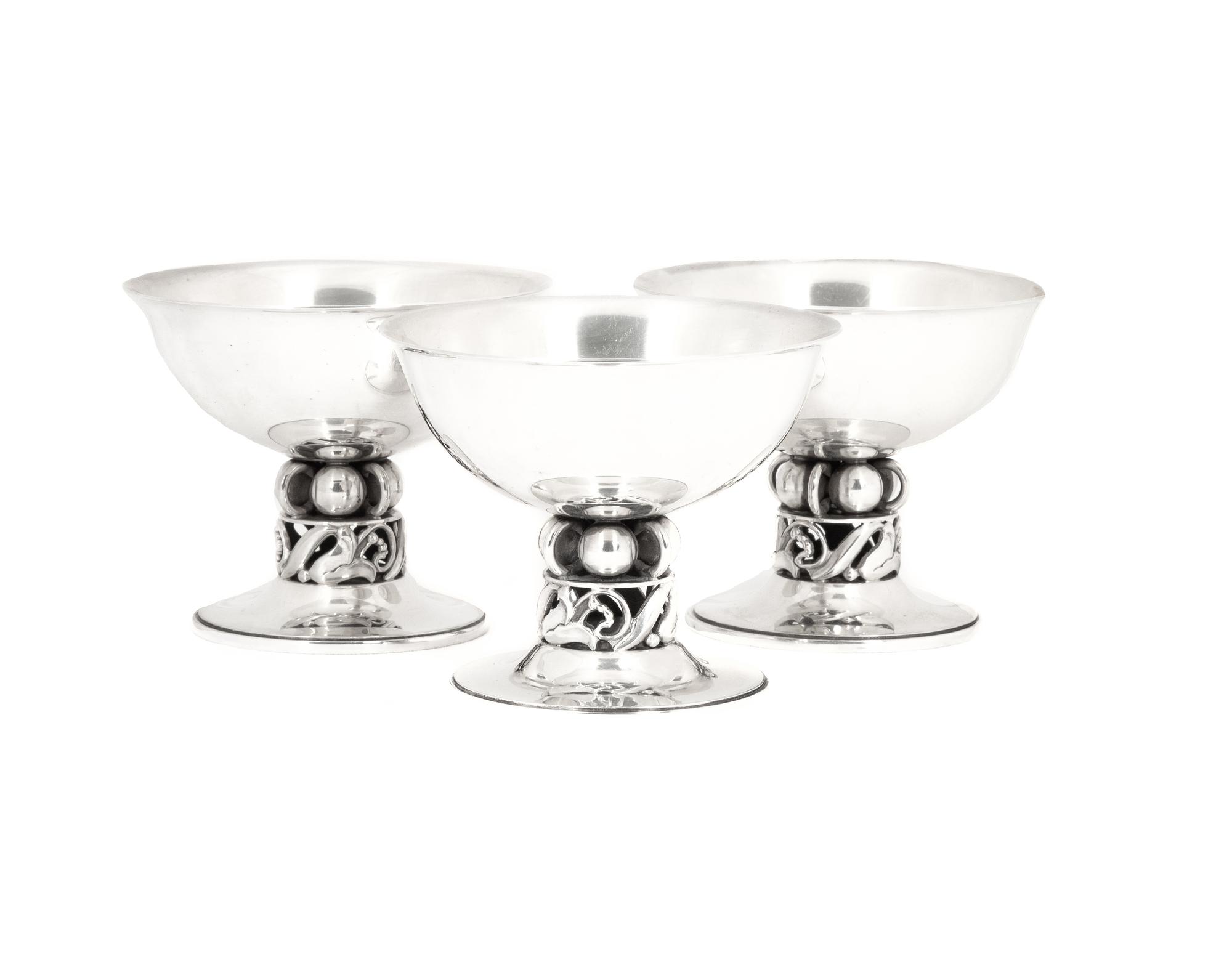 An American Silver Set of Eight Jensen Style Sherbets