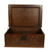 An English Carved Oak Document Box