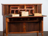 A Federal Mahogany and Marquetry Tambour Desk