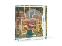 An Italian Reverse Painted Glass Vide Poche By Dube for Fontana Arte DONATED BY NATE BERKUS