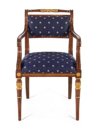A Federal Style Parcel-Gilt Mahogany Armchair