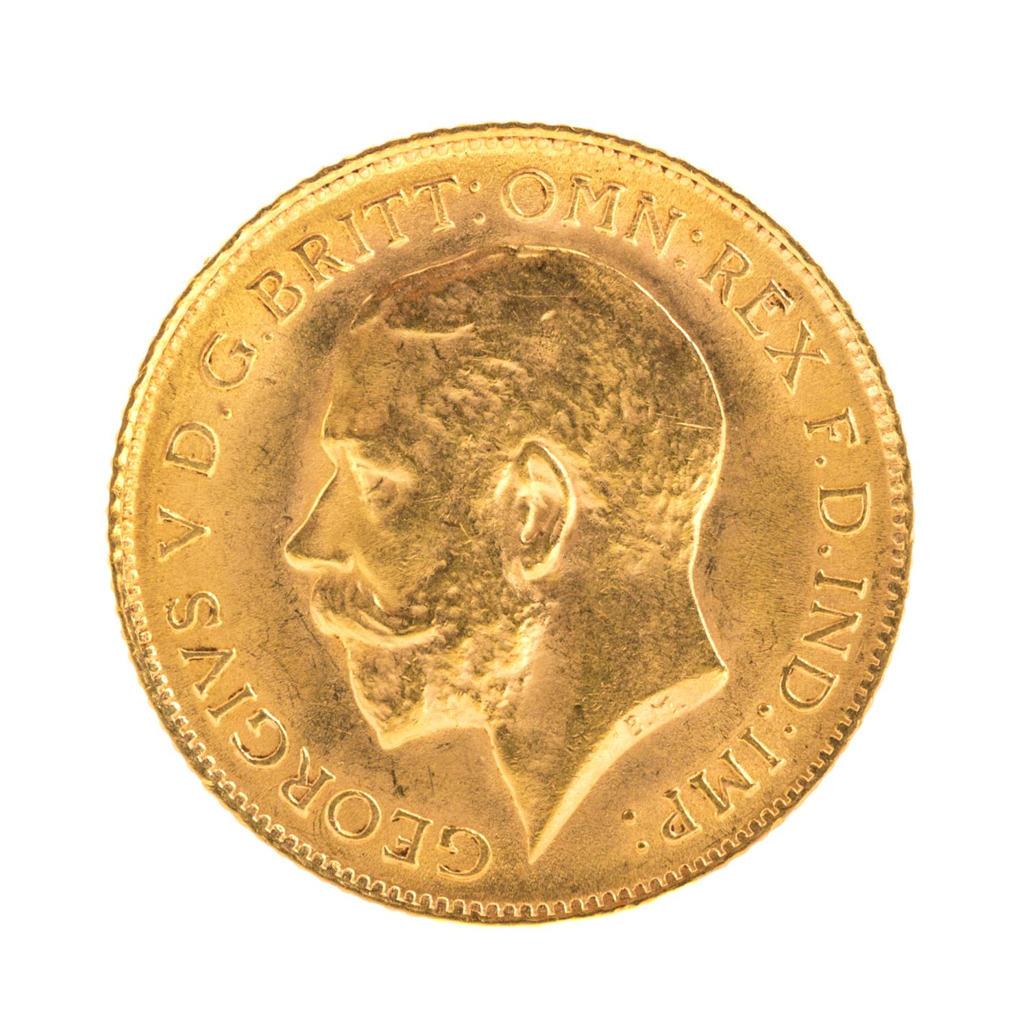 Great Britain (1914 CE), Gold Half Sovreign — Gold Half Sovereign