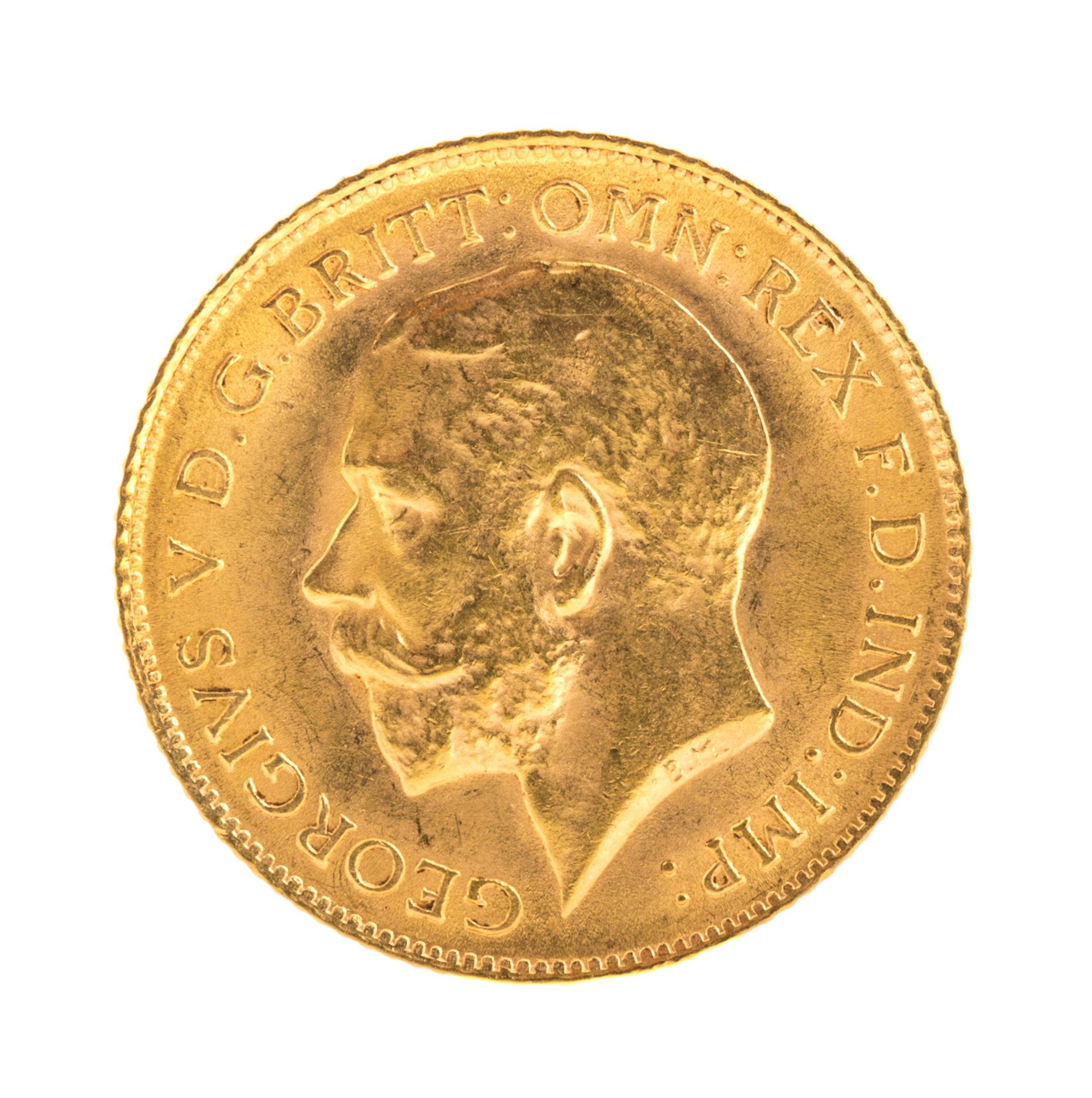 Great Britain (1914 CE), Gold Half Sovreign — Gold Half Sovereign