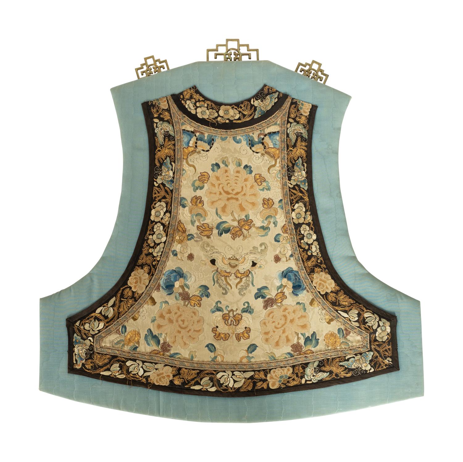 A Chinese Embroidered Silk Vest