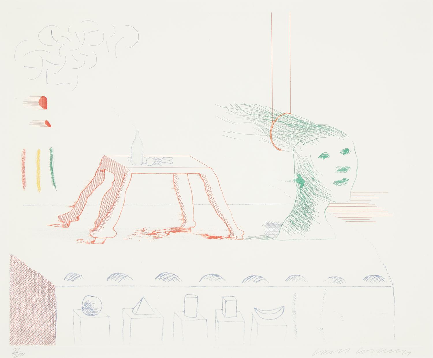 David Hockney (British, b. 1937) — A Moving Still Life (from The Blue Guitar, 1976-77)