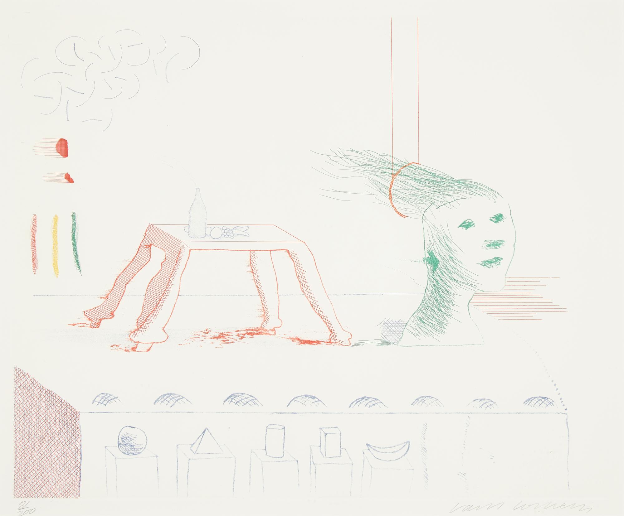 David Hockney (British, b. 1937) — A Moving Still Life (from The Blue Guitar, 1976-77)