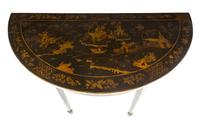 A Pair of Regency Lacquered Console Tables Height 30 1/2 x width 48 x depth 22 1/2 inches. — 19TH CENTURY WITH ALTERATION