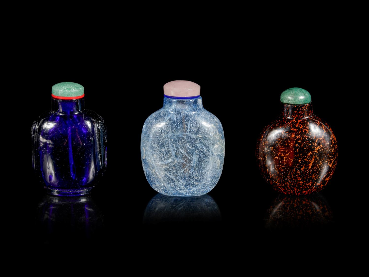 Three Chinese Glass Snuff Bottles