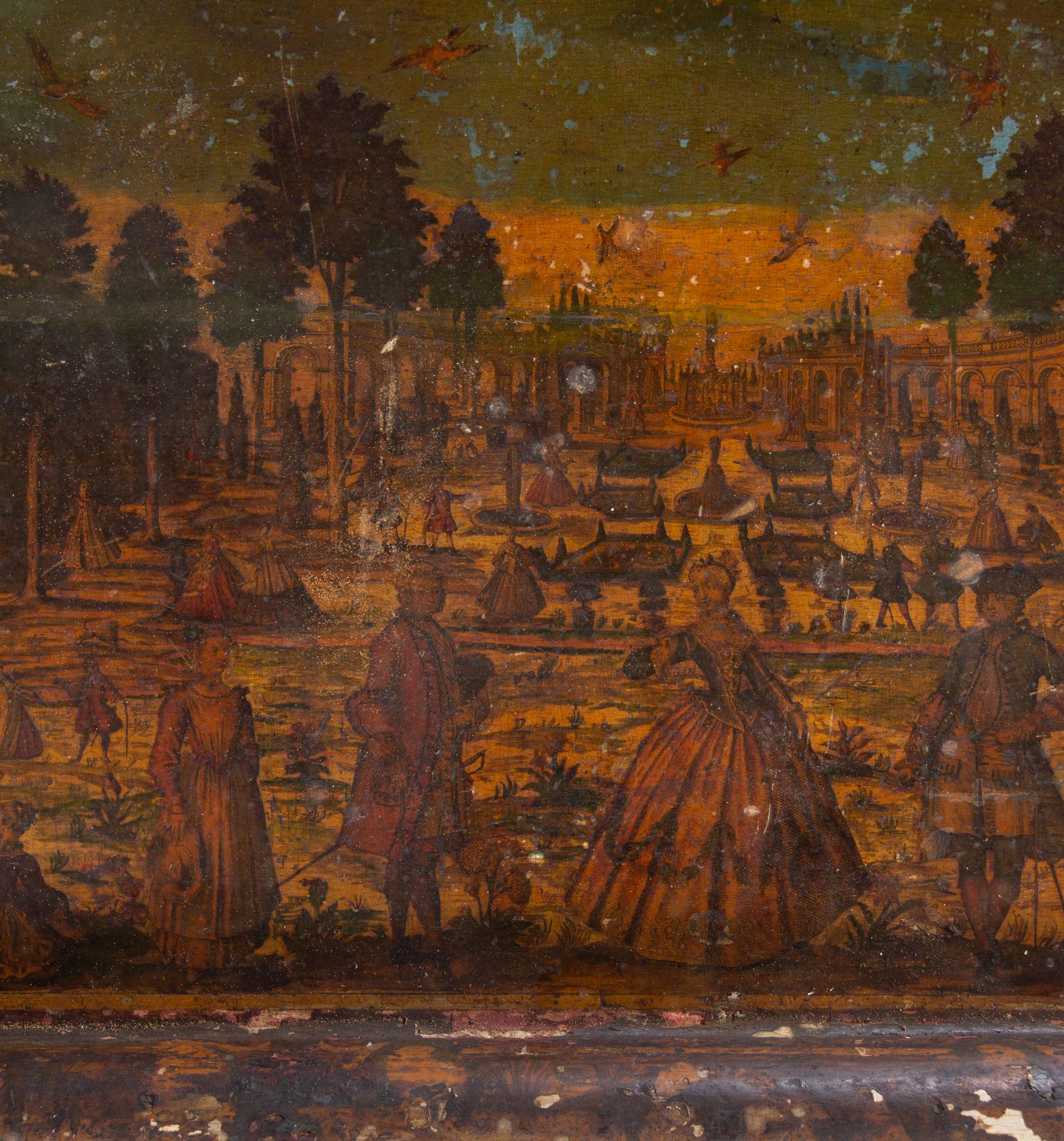 A Venetian Painted and Parcel Gilt Low Table