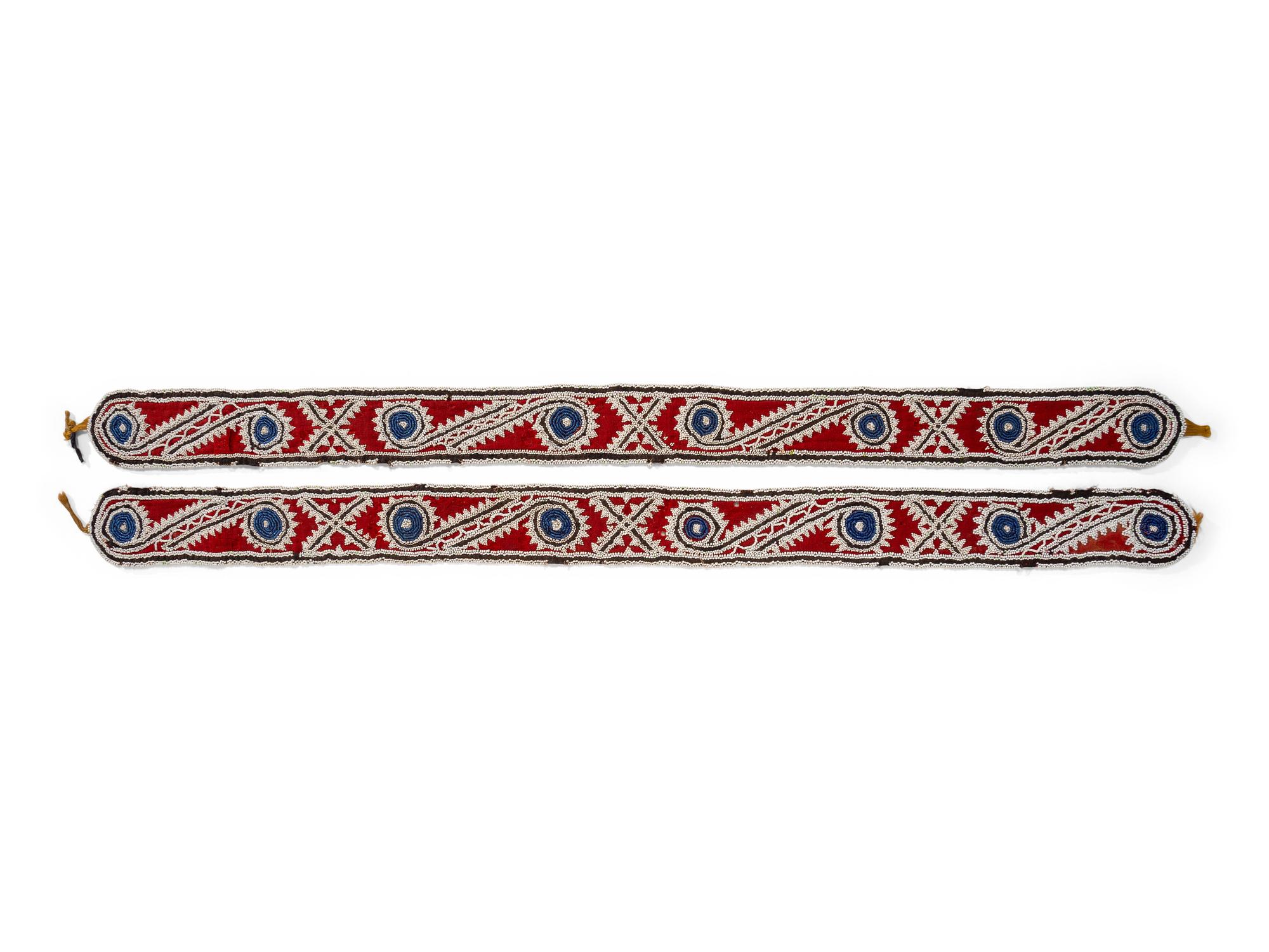 Choctaw Beaded Strips, Pair