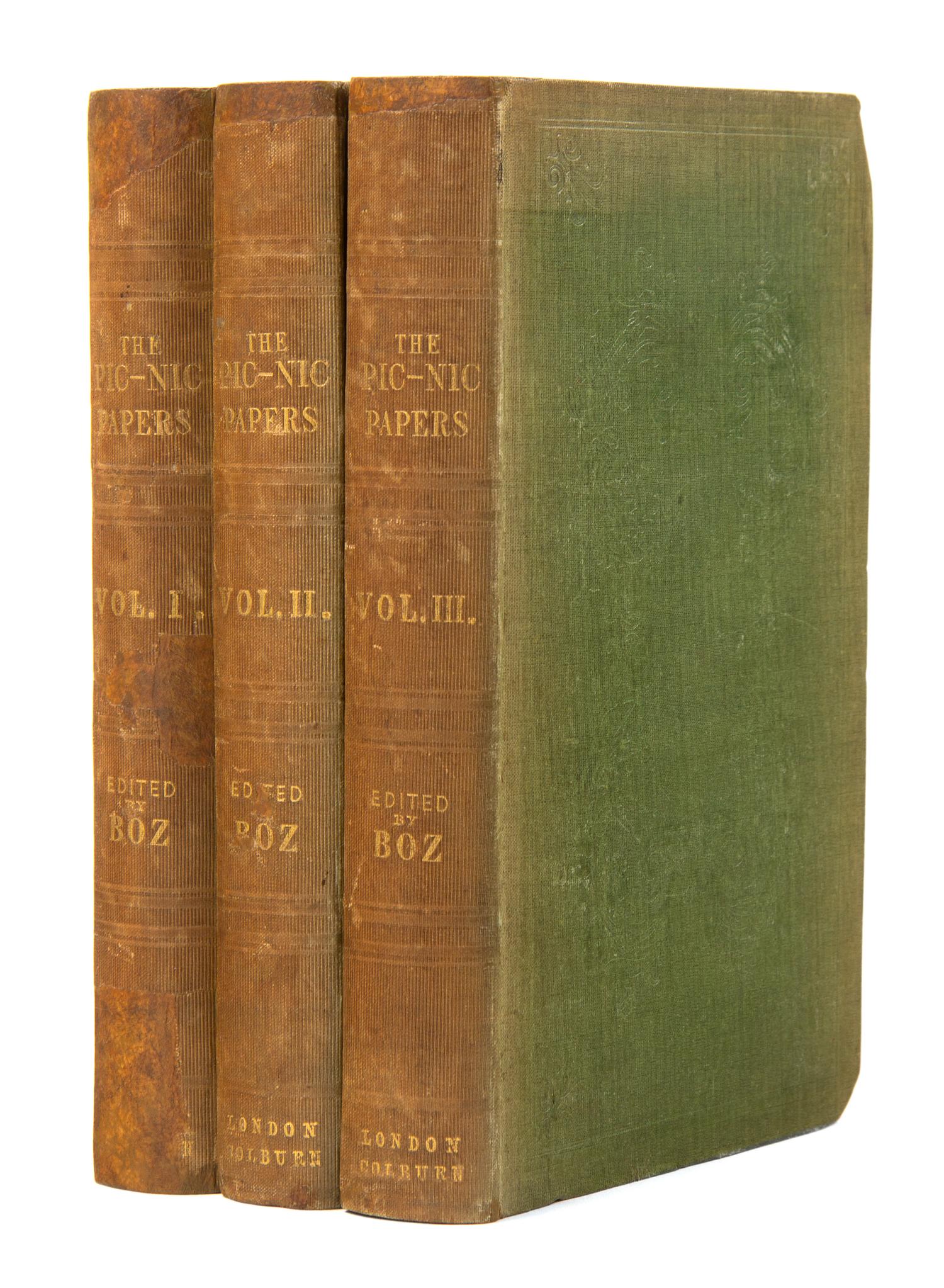 DICKENS, Charles, editor. The Pic Nic Papers. By Various Hands. London: Henry Colburn, 1841.