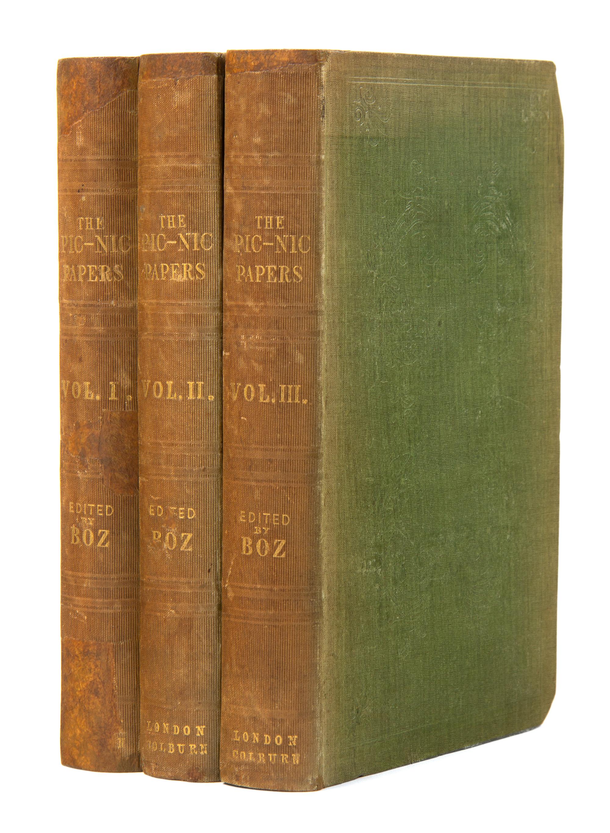 DICKENS, Charles, editor. The Pic Nic Papers. By Various Hands. London: Henry Colburn, 1841.
