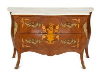 A Louis XV Style Gilt-Bronze Mounted Marquetry Commode