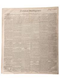 [SLAVERY & ABOLITION]. Advertisements for the return of freedom seekers published in 8 issues of The National Intelligencer . Washington, DC: May-August 1837.