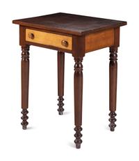 A Maple and Walnut One Drawer Work Table
