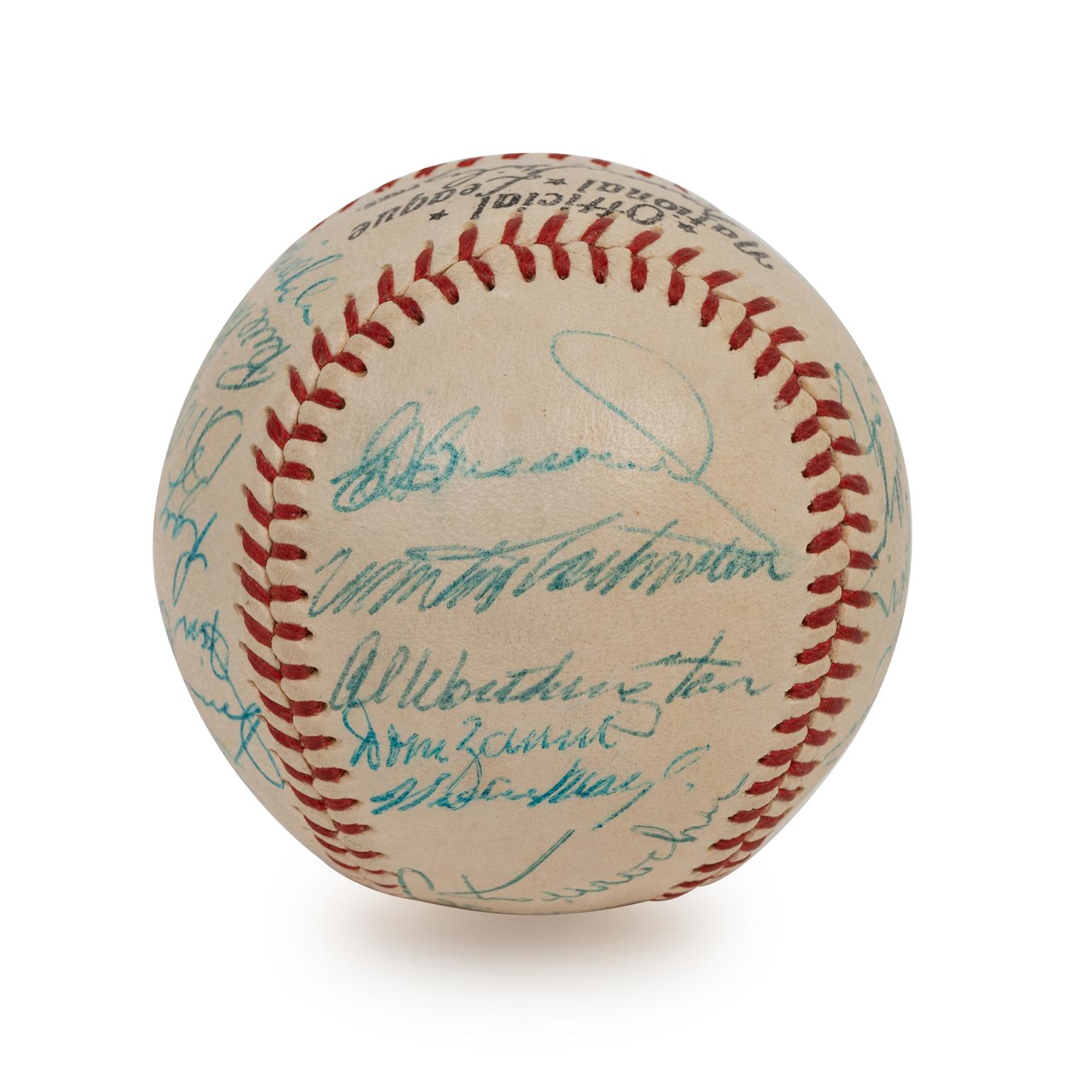 A 1956 New York Giants Team Signed Autograph Baseball Including Willie Mays (BAS Beckett Authentication Services Certified),