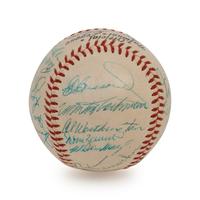 A 1956 New York Giants Team Signed Autograph Baseball Including Willie Mays (BAS Beckett Authentication Services Certified),