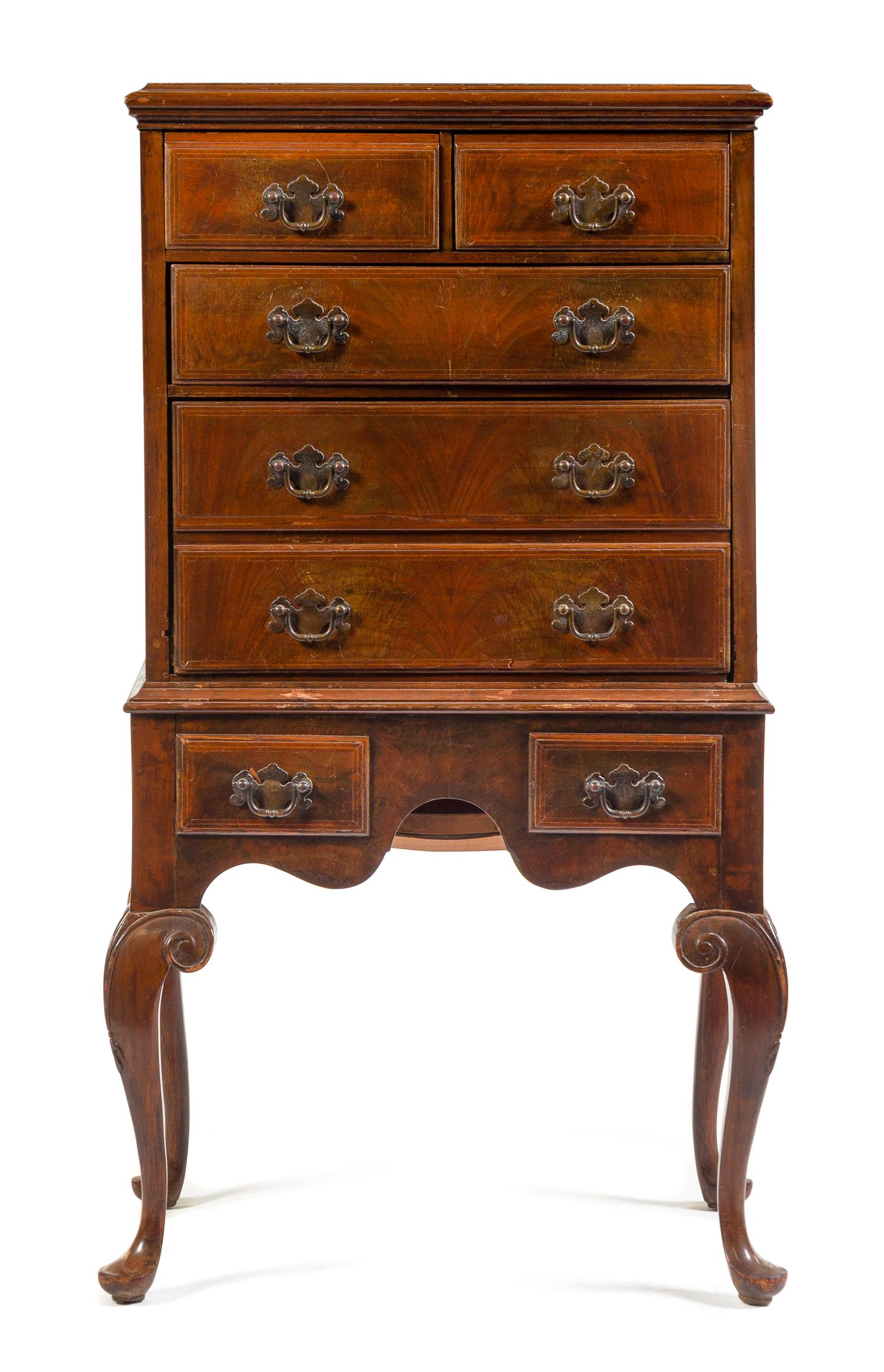 A George II Style Mahogany Diminutive Chest on Stand
