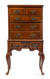 A George II Style Mahogany Diminutive Chest on Stand