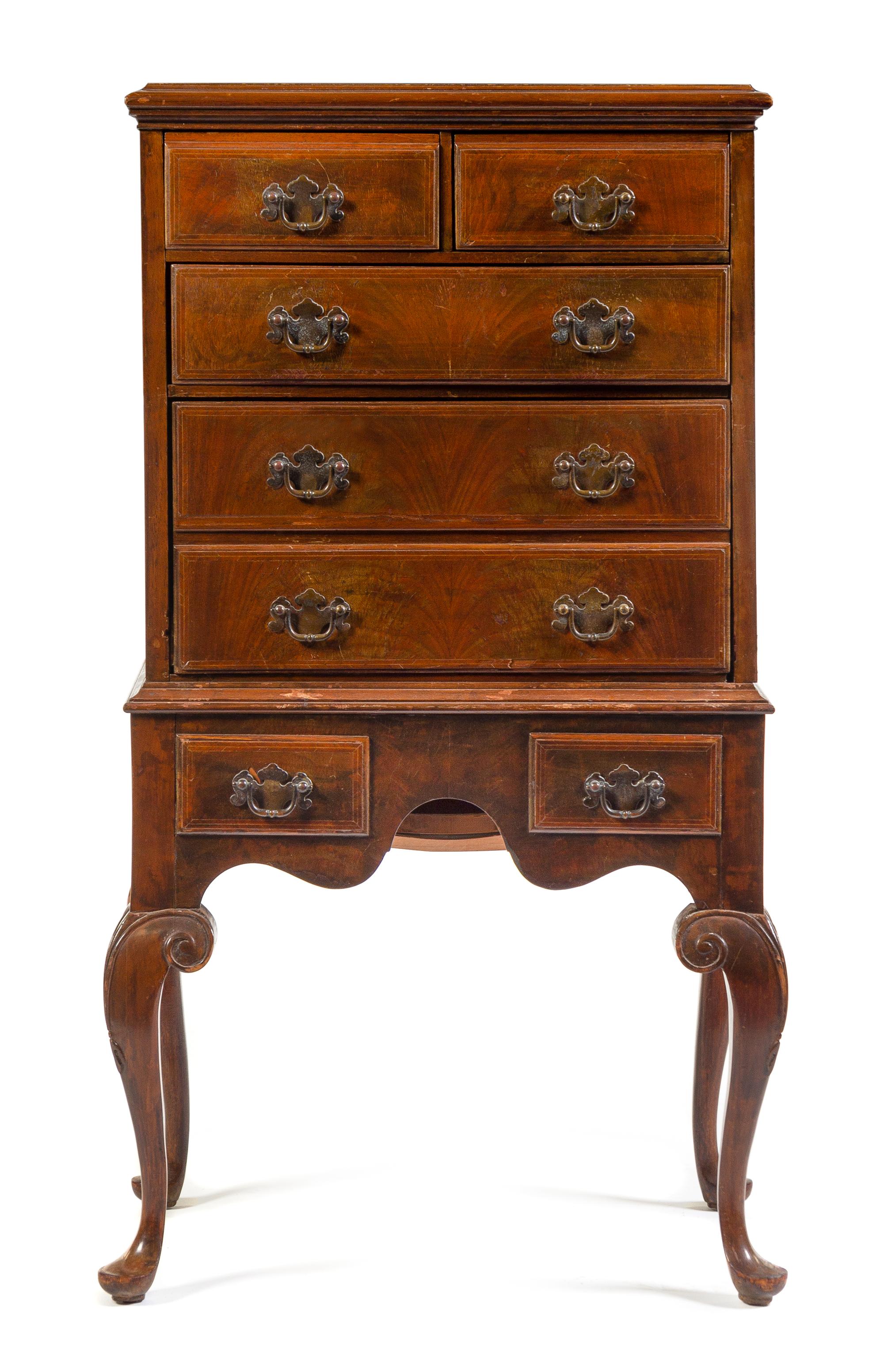 A George II Style Mahogany Diminutive Chest on Stand