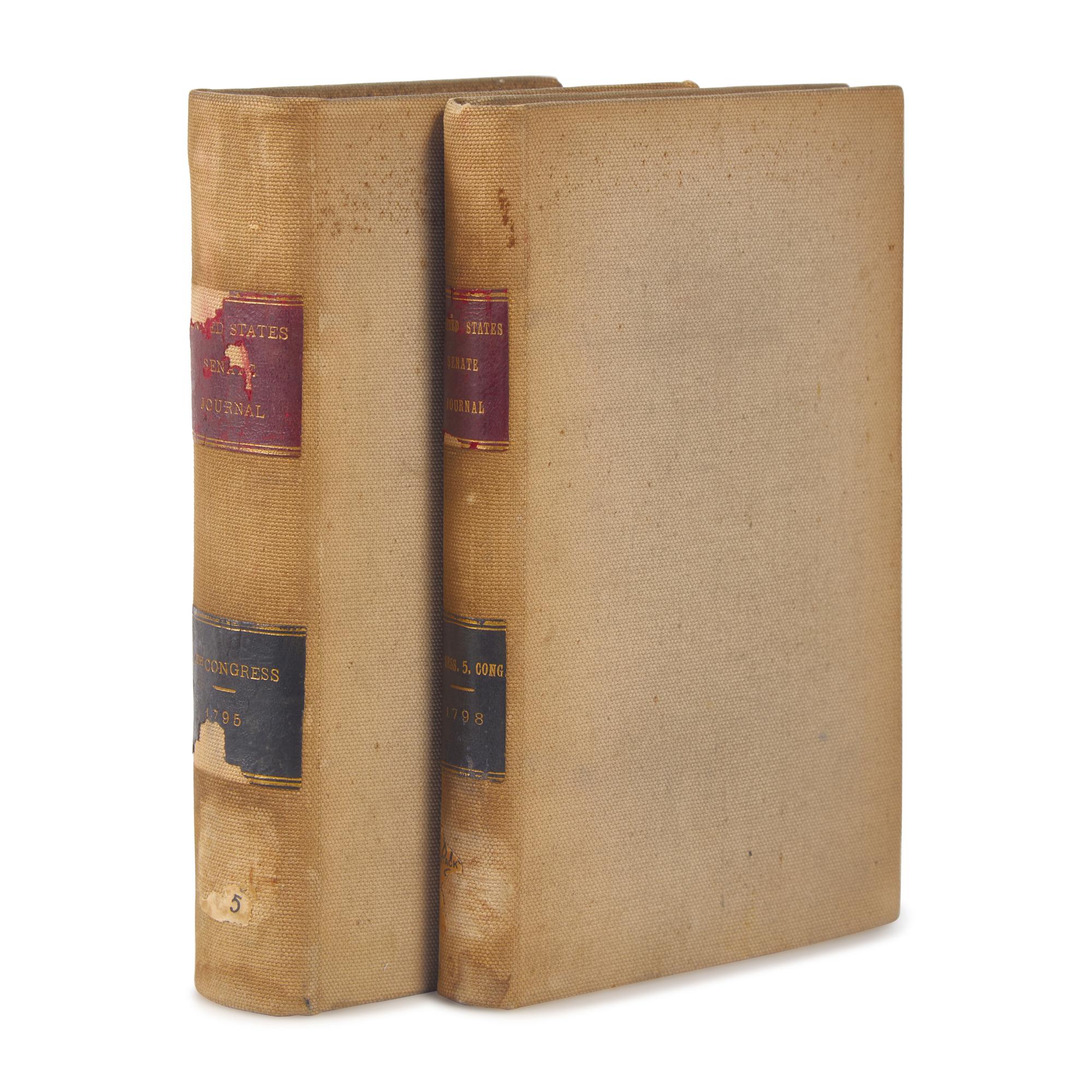 [American Law] Group of 3 Senate Journals, 1795-98, Owned by Two Early New York Politicians