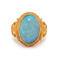 LUNA FELIX GOLDSMITH, YELLOW GOLD AND OPAL RING
