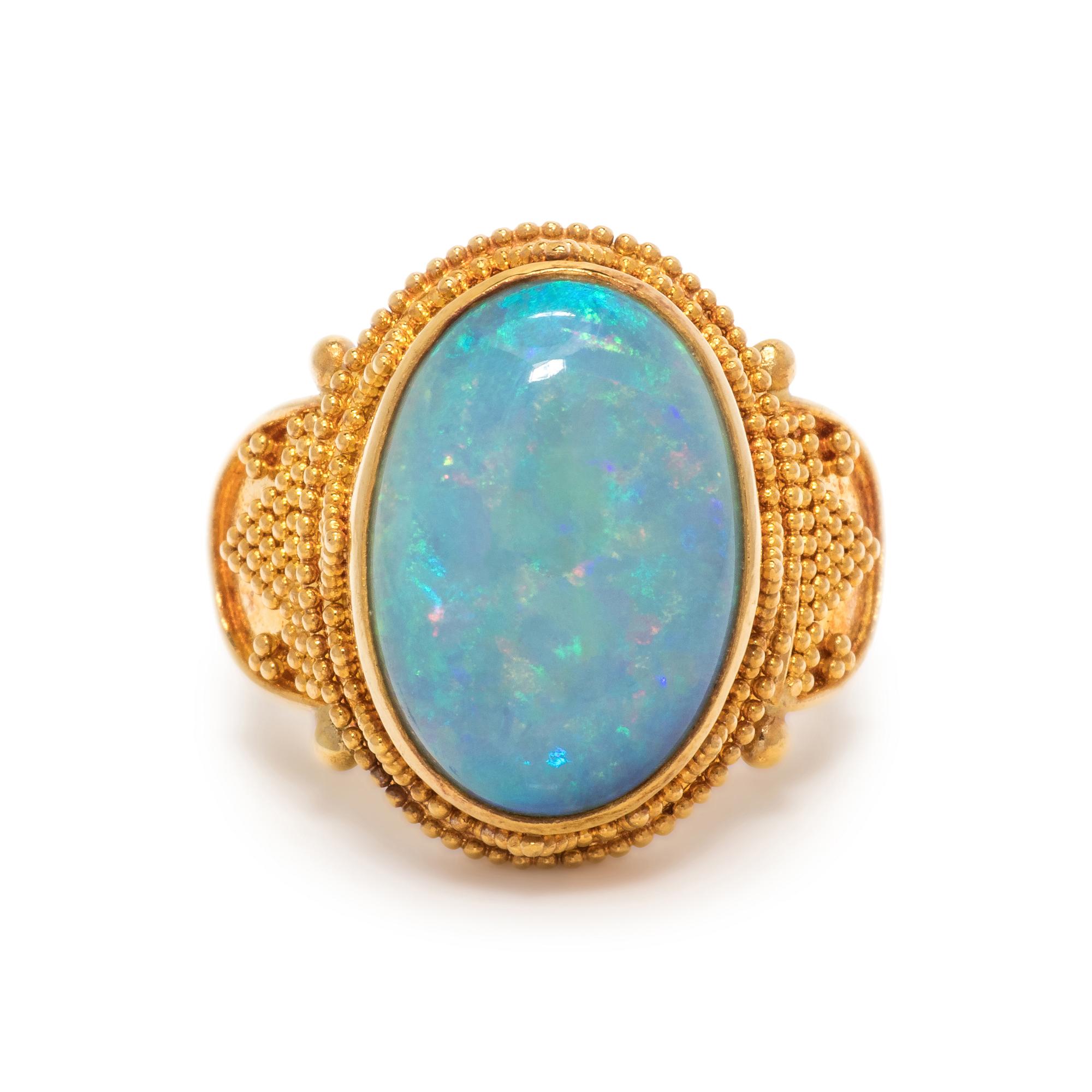 LUNA FELIX GOLDSMITH, YELLOW GOLD AND OPAL RING