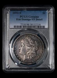 An 1892-S Morgan $1 Coin (PCGS VF Detail-Rim Damage)