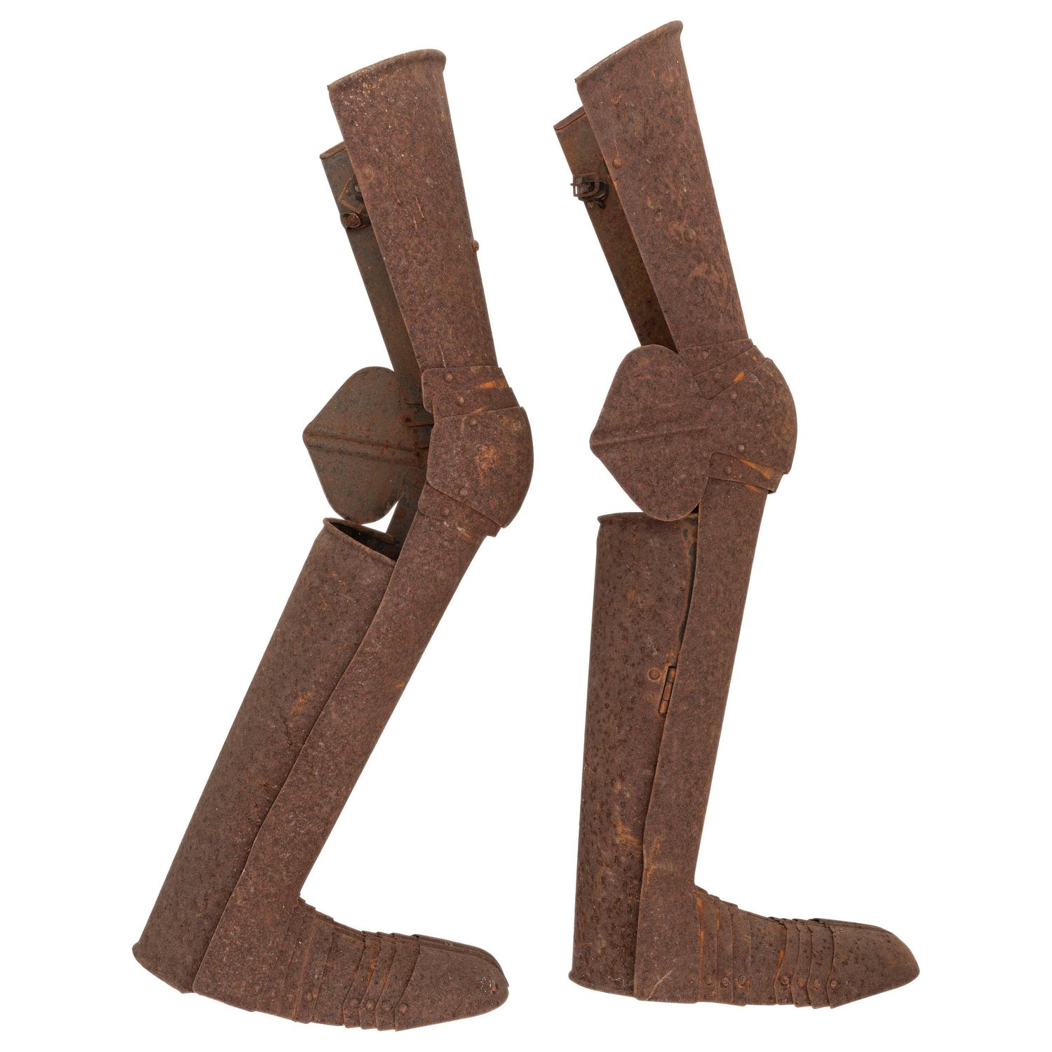 Pair of 19th Century Victorian-Style Plated Leg Armor