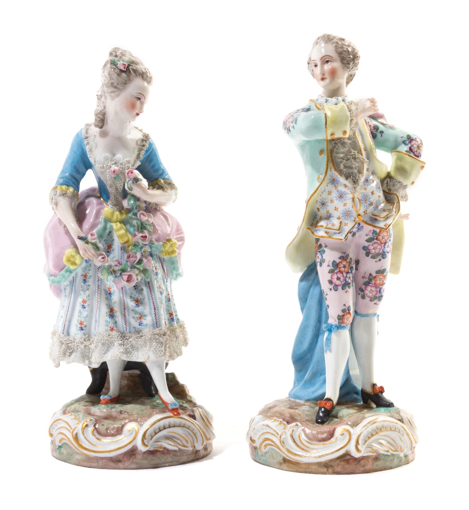 A Pair of Continental Porcelain Figures Height 9 inches. — LIKELY SAMSON, 19TH/20TH CENTURY
