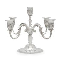 An English Silver Five-Light Candelabrum