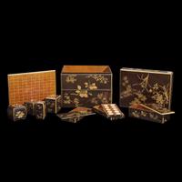 A two-tier Japanese lacquer “incense game” box with accoutrements 日本双层漆盒 Edo period, 18th-19th century ?? ???????