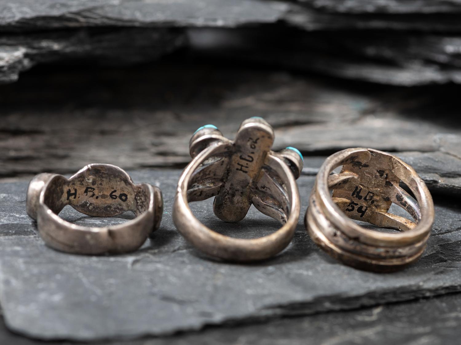 Navajo Ingot and Turquoise Rings, Collected by Hoffman Birney (1891-1958)