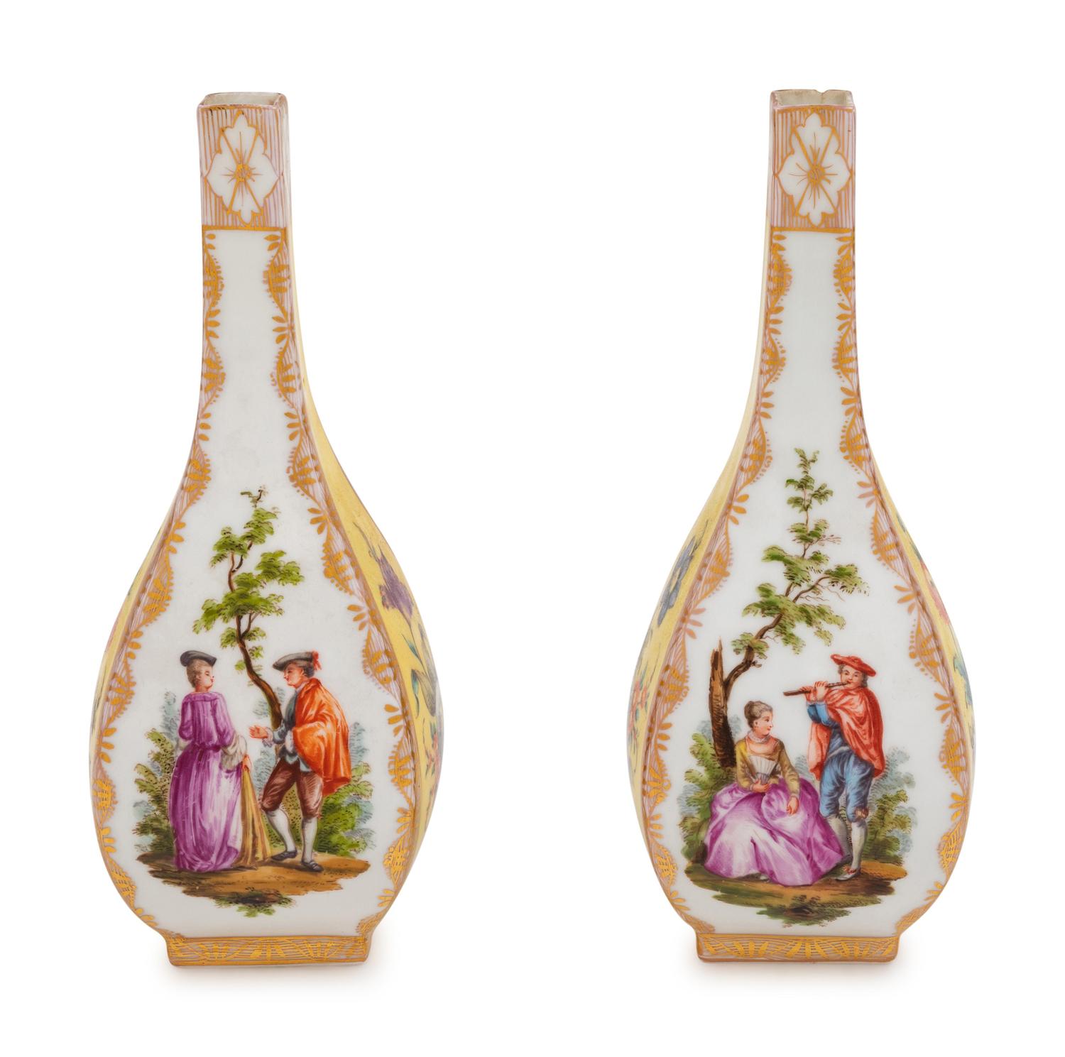 A Pair of Helena Wolfsohn Dresden Porcelain Vases