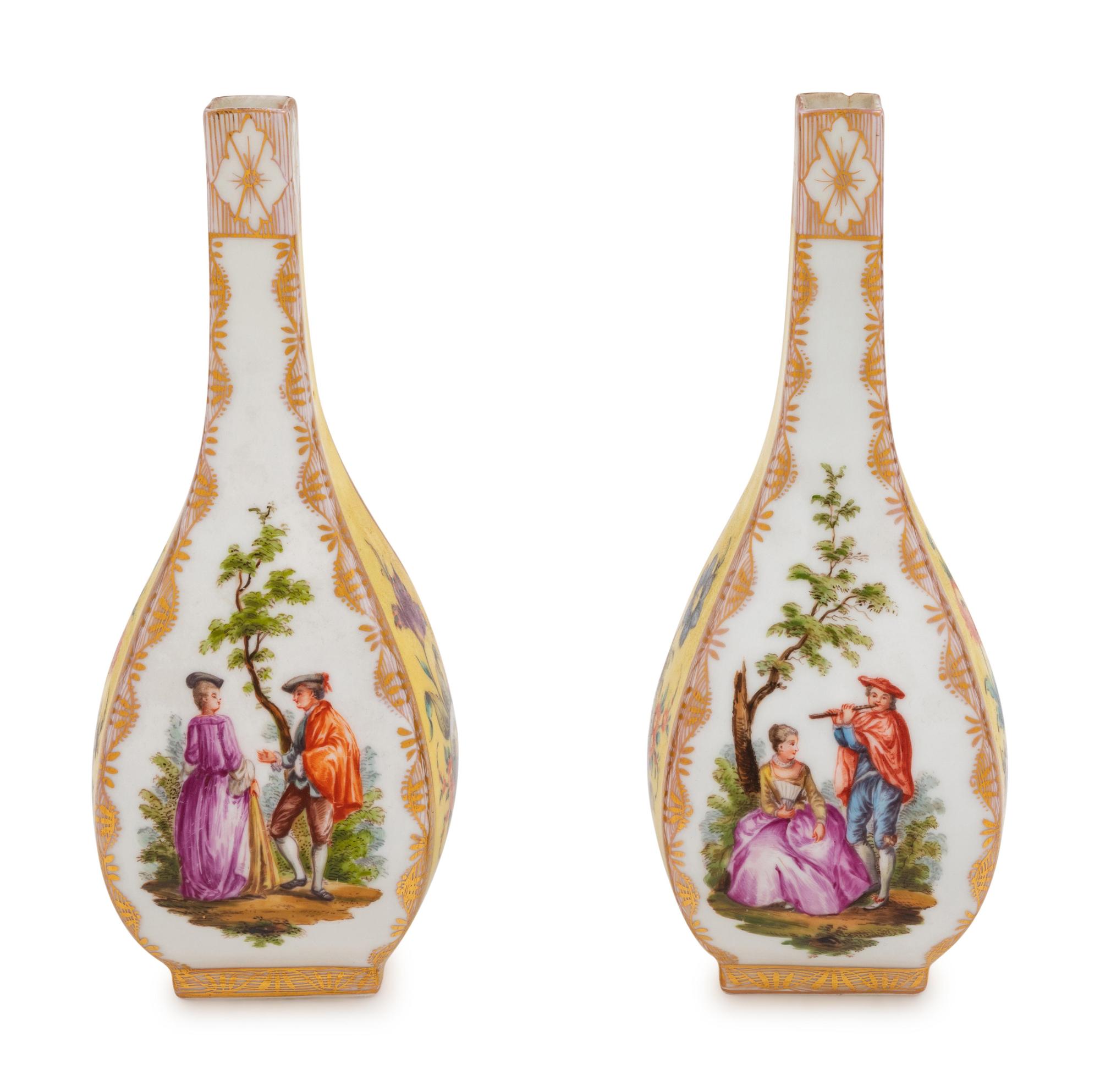 A Pair of Helena Wolfsohn Dresden Porcelain Vases