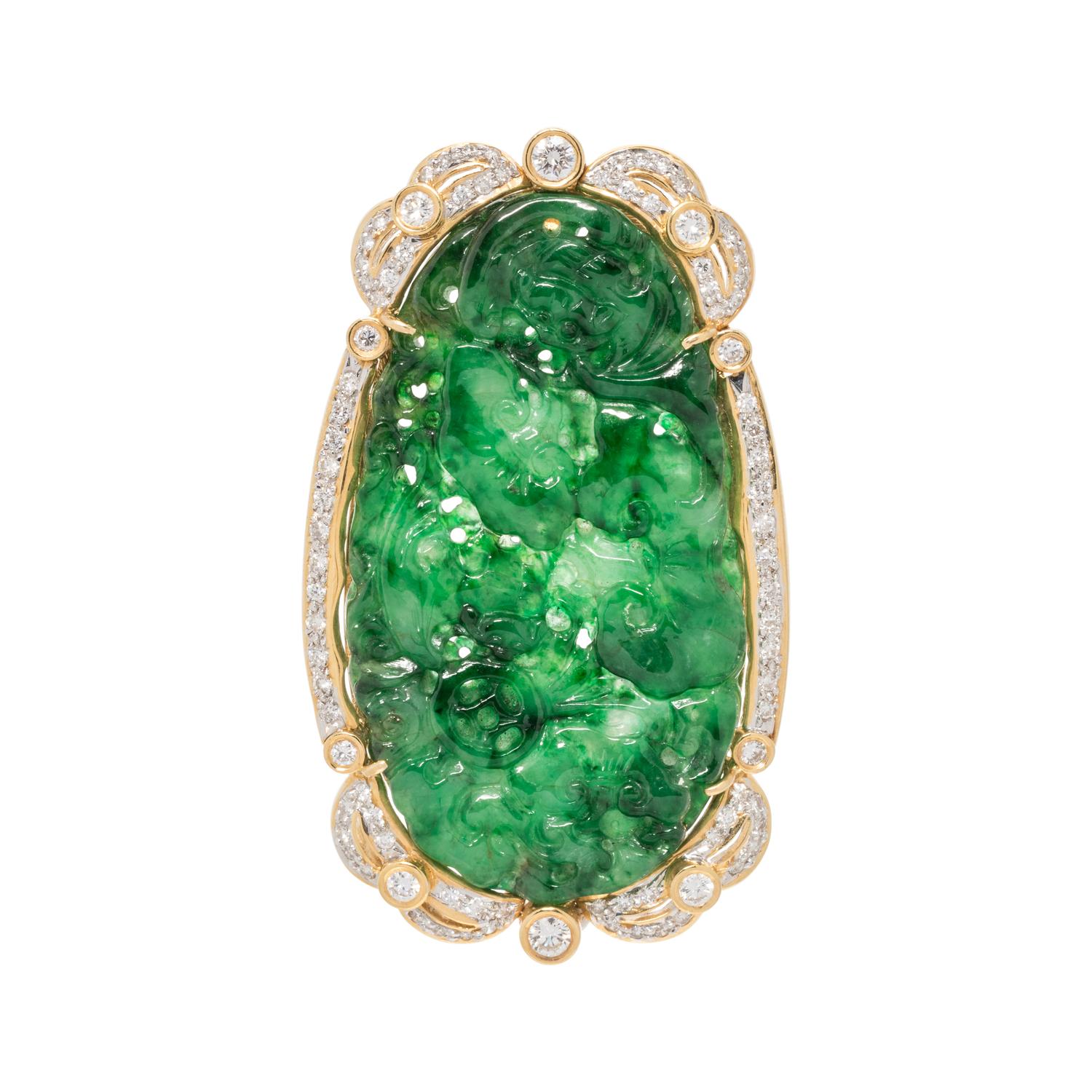 JADE AND DIAMOND PENDANT