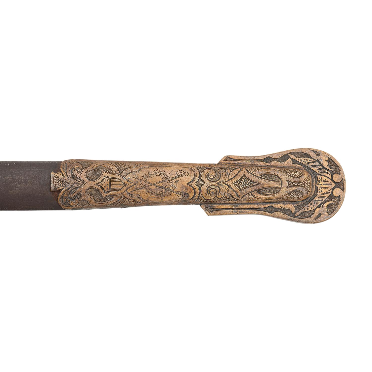 Roby Model 1850 Foot Officers Sword in 1850 Staff & Field Scabbard Presented to Lt. Col. Henry Merwin - 27th Connecticut Volunteers - KIA at Gettysburg