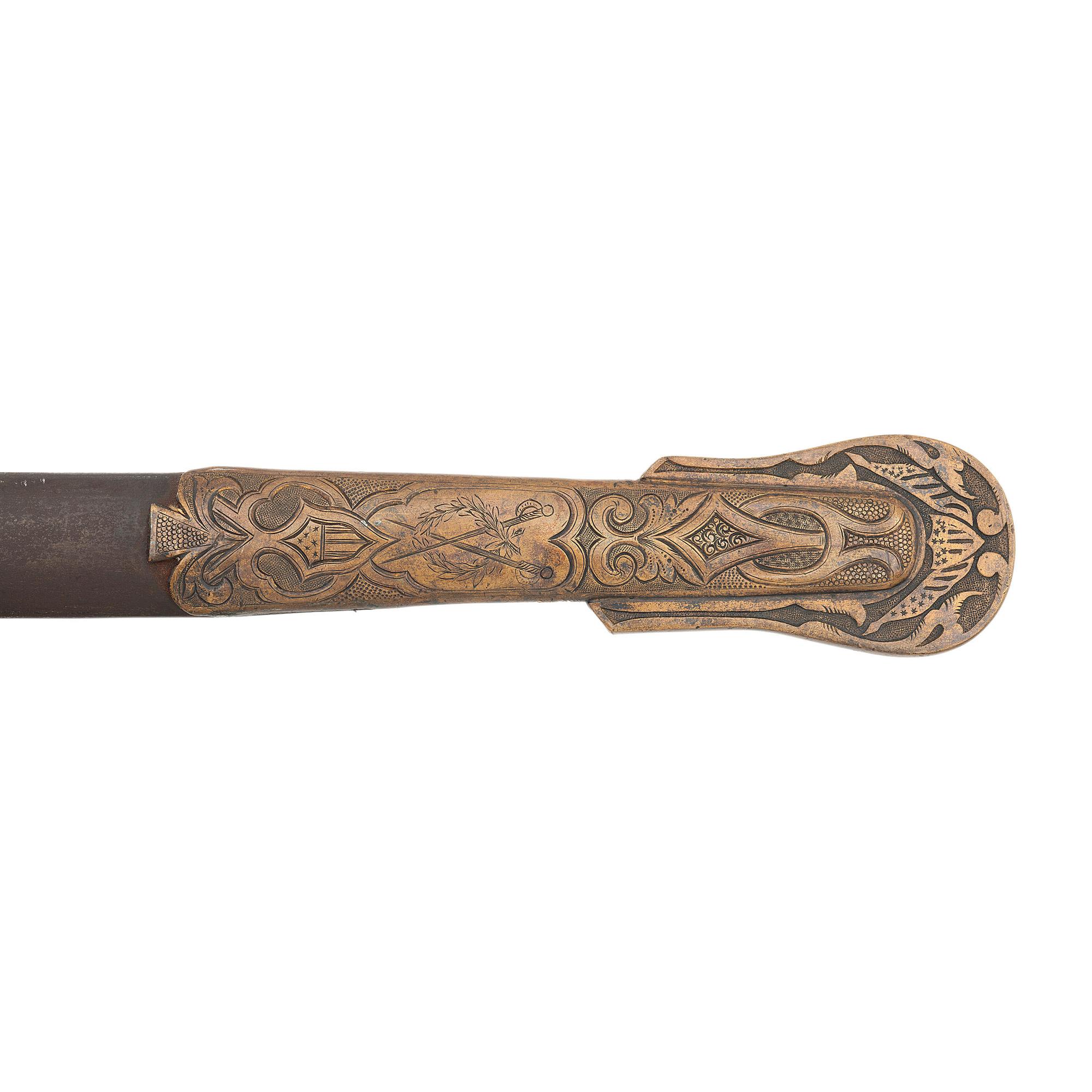 Roby Model 1850 Foot Officers Sword in 1850 Staff & Field Scabbard Presented to Lt. Col. Henry Merwin - 27th Connecticut Volunteers - KIA at Gettysburg
