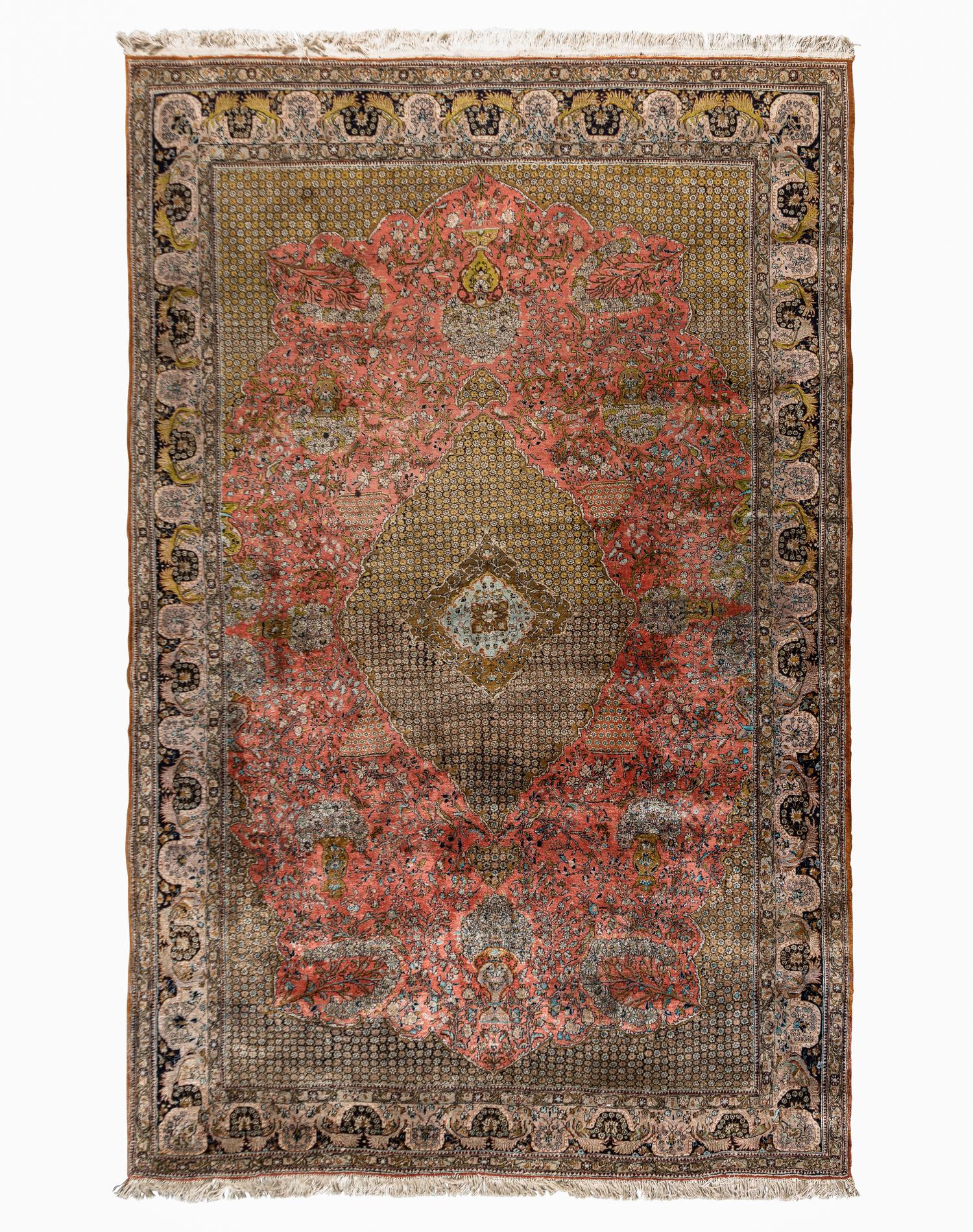 A Qom Silk Rug