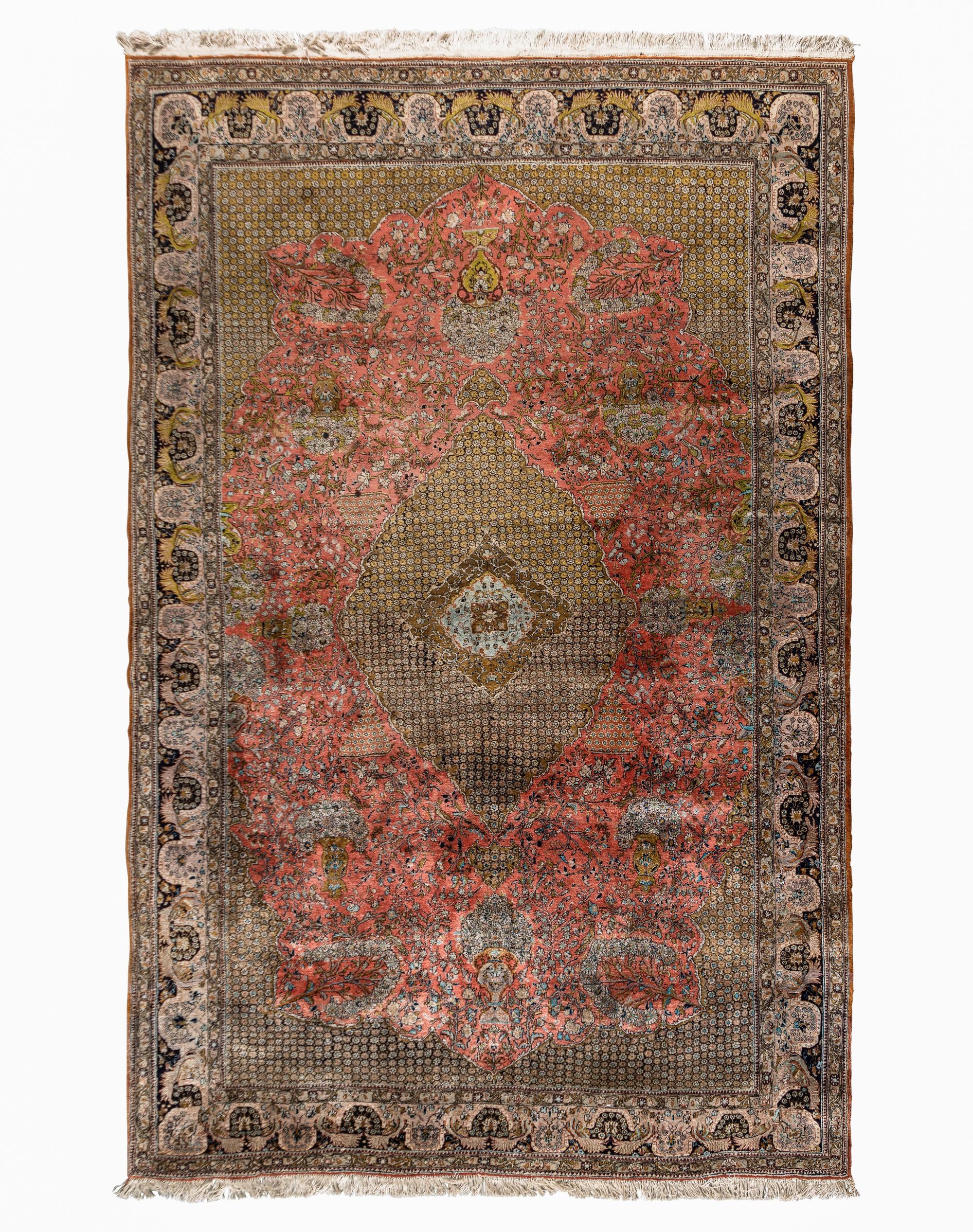 A Qom Silk Rug