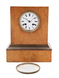 A Continental Maple and Gilt-Metal Mounted Mantel Clock